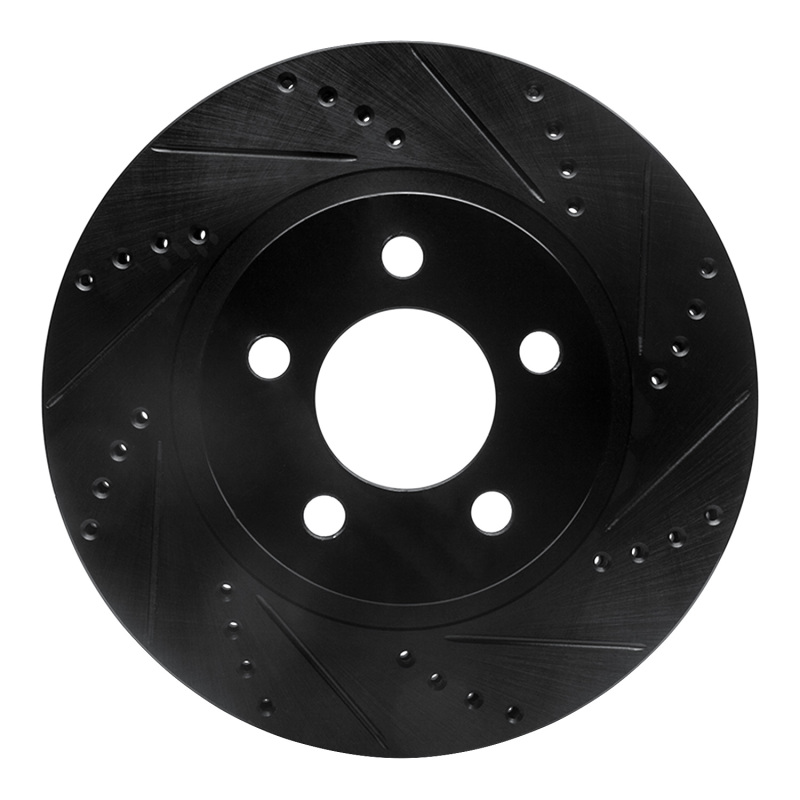 Ford Explorer Sport Brake Rotor (1) - Front Right - R1 Concepts - Drilled & Slotted - Black - `01-`11